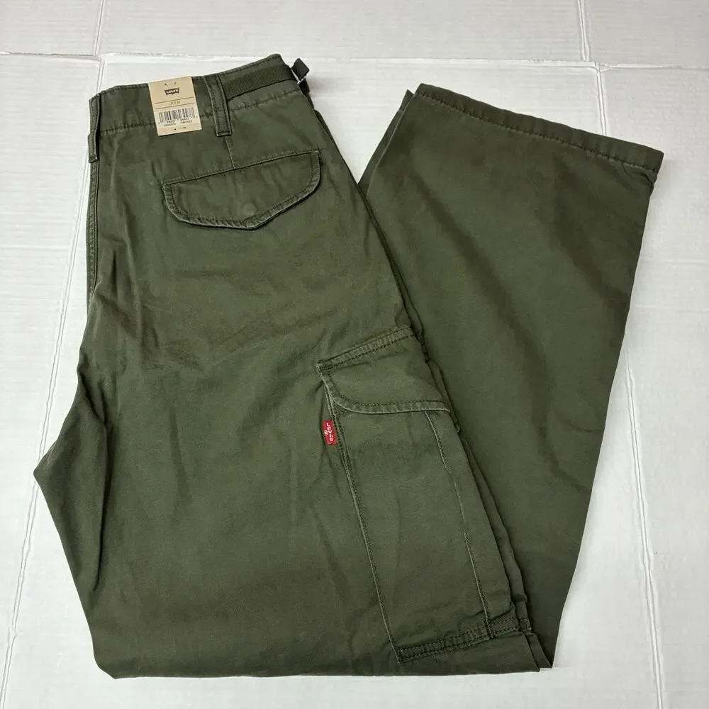 Levi’s XX Cargo Baggy Pants Men’s Size 31x32 Forest Green Slightly Tapered Leg